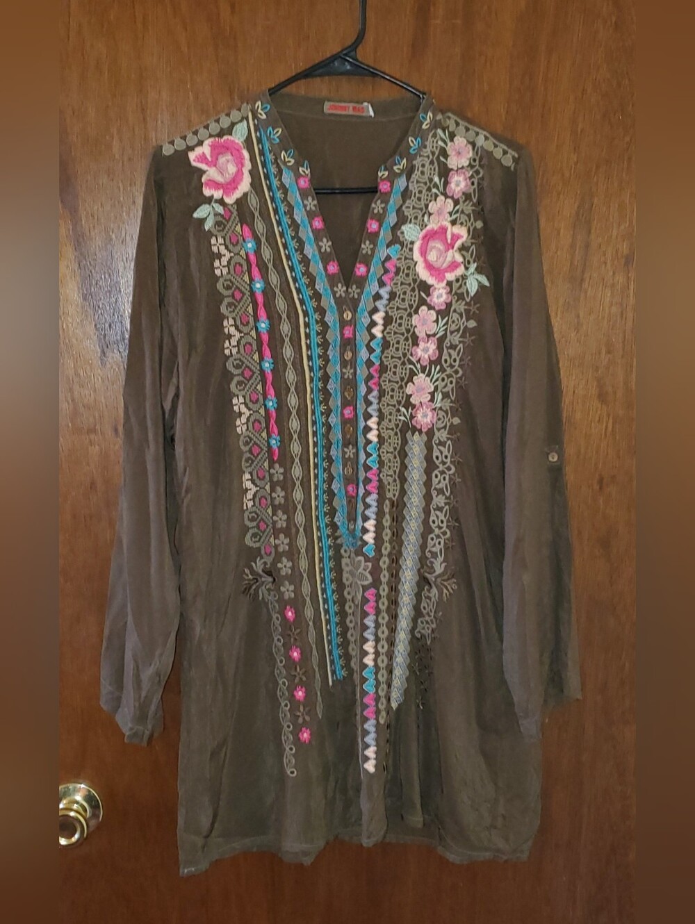 Johnny Was Rosetta Embroidered Tunic Top Sz Medium